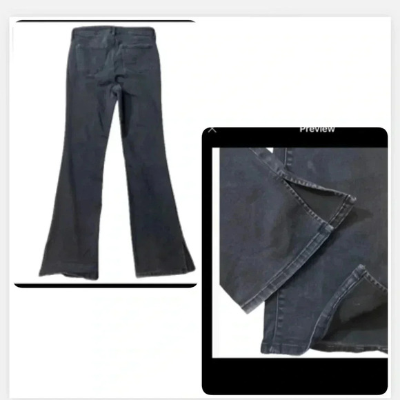 Nine West Denim - NINEWEST HIGH WAIST BOOT CUT BLACK GRAY JEANS SPLIT ANKLE STRETCH